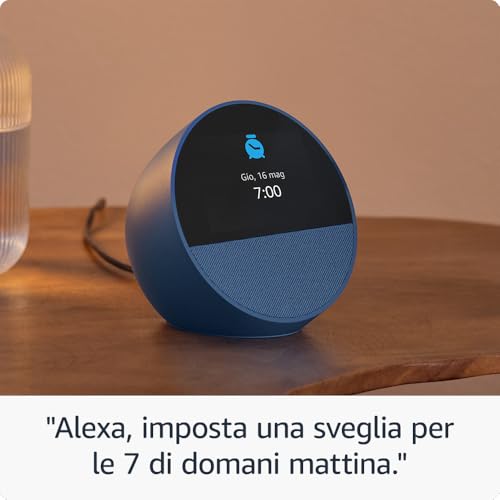 Amazon Echo Spot (Ultimo modello) | Sveglia intelligente con audio di qualità e Alexa | Blu - Dettaglio recensione 4