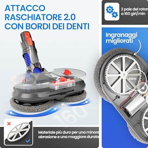 Dripl Testa di Mocio Elettrico per Dyson V7/V8/V10/V11/V15/Gen5 Aspirapolvere con serbatoio d'acqua removibile, 6 spazzole lavapavimenti e contenitore di riempimento (V7/V8/V10/V11/V15/Gen5) - Dettaglio recensione 4