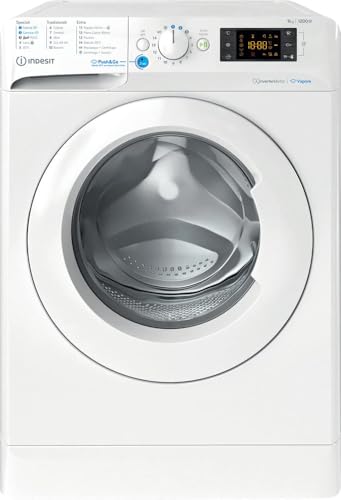 Indesit BWE 91296X WV IT Lavatrice Libera Installazione carica frontale, 9 kg, Classe A, 1150 giri, Bianco, Partenza Ritardata - Design e materiali