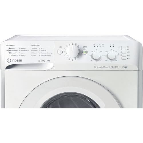 Indesit Lavatrice a libera installazione MTWC71296WIT Carica frontale 1200 giri/min, ampio cestello da 7 kg, inverter, veloce, efficiente, classe - Funzionalità e accessori