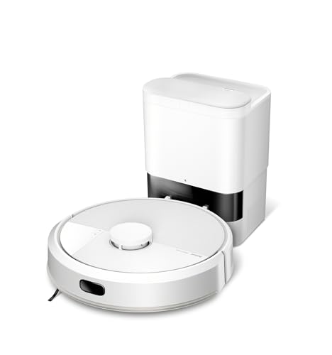 iRobot Roomba 105 Combo + Stazione Autosvuotamento, Robot Aspirapolvere Lavapavimenti, Navigazione ClearView LiDAR, Rileva Tappeti/Moquette, Pulizia Mirata, Controllo tramite App, Bianco - Design e materiali
