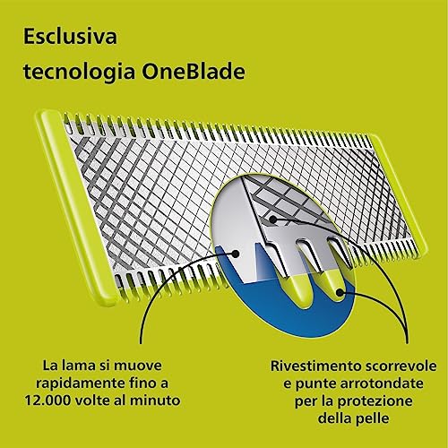 Philips OneBlade 360 Face, Autentico Regolabarba e Rasoio Elettrico, con l'Innovativa Lama 360, 2 Lame 360 per il Viso, Pettine Regolabile 5 in 1 (Modello QP2734/30) - Dettaglio recensione 4