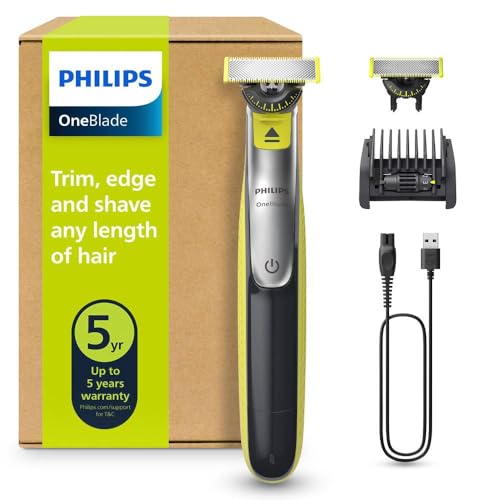Philips OneBlade 360 Face, Autentico Regolabarba e Rasoio Elettrico, con l'Innovativa Lama 360, 2 Lame 360 per il Viso, Pettine Regolabile 5 in 1 (Modello QP2734/30) - Design e materiali