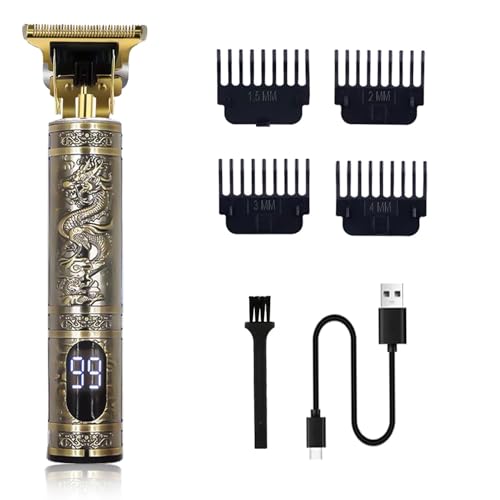 Tagliacapelli Uomo Professionale Tagliacapelli Rasoio Elettrico Capelli Trimmer Macchinetta con Display a LED e Ricarica USB Ricarica Rapida, Precisi T-Lama Capelli/Barba per Famiglia/Barbiere - Design e materiali