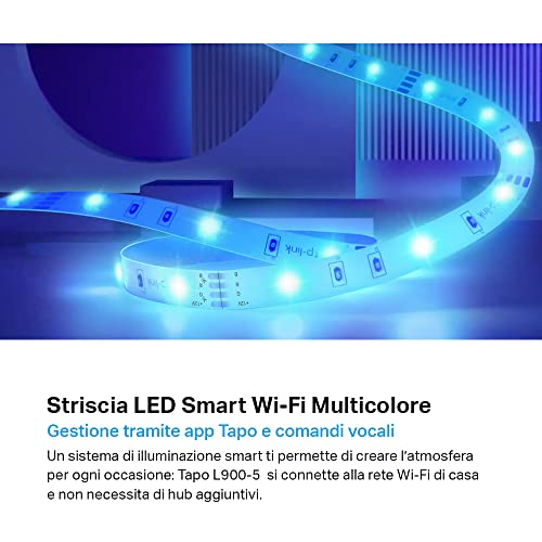 Tapo L900-5 Striscia LED Smart Wi-Fi 5m, Controllo Vocale Compatibile con Alexa e Google Assistant, Sync-to-Music, Luci LED per Casa, Bar, Festa, Accorciabile e Controllo dall'APP - Prova pratica